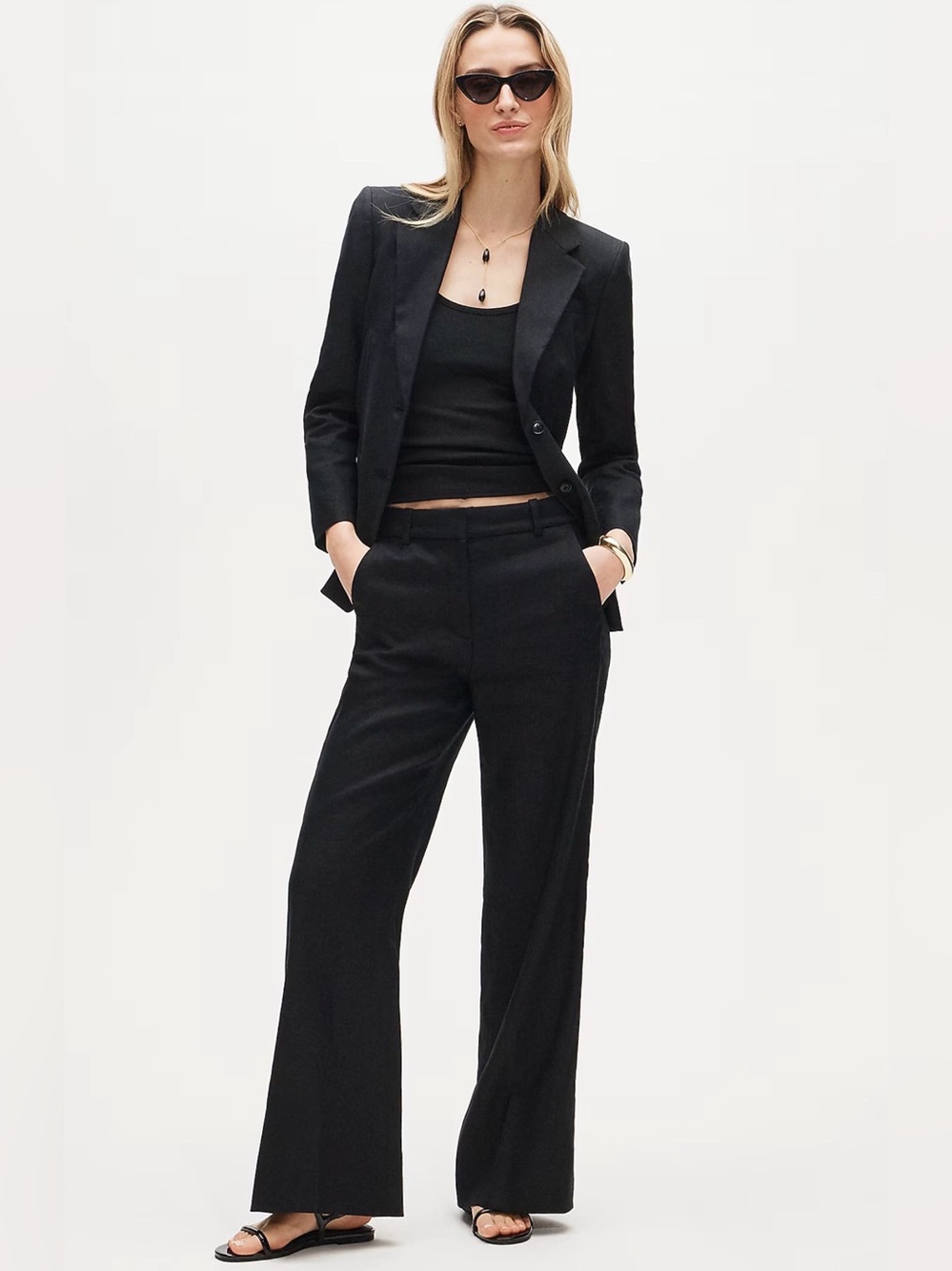 J. Crew Carolina flare pant in stretch linen blend